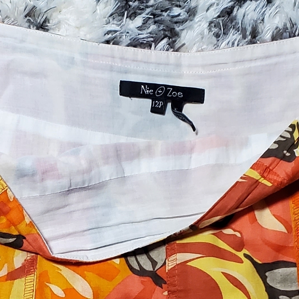 NIC+ZOE Orange And Red Floral Cotton Skirt - Picture 2 of 11